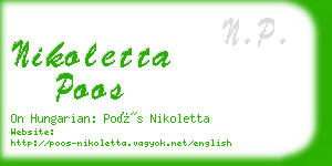 nikoletta poos business card